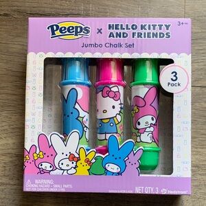 Peeps x Hello Kitty Jumbo Chalk Set - Blue, Pink & Green NWT